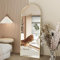 NEUWEABY Espejo de Cuerpo Entero Espejo Arco de 162 x 53 cm, Espejo de pie con Soporte, Dorado Arqueado Cuerpo Completo, Espejo de pie o Inclinado para Dormitorio, Sala de Estar