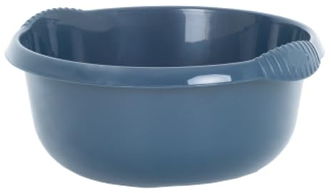TENLITE 32 CM Multipurpose Round Plastic Washing Up Bowl Mixing Bowl 7L Washing Basin Bowl Sink Tidy Organiser Wash Tub for Home Kitchen - Navy.