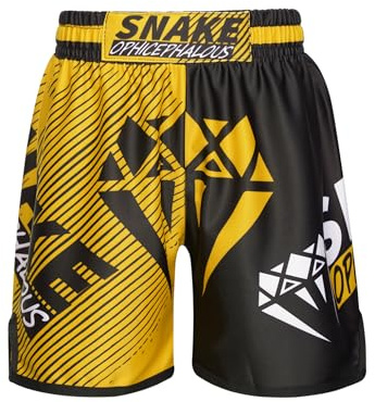 Freebily Kinder Jungen MMA Box Shorts Muay Thai Kickboxen Kurze Hose A A Halb-Gelb 134-140