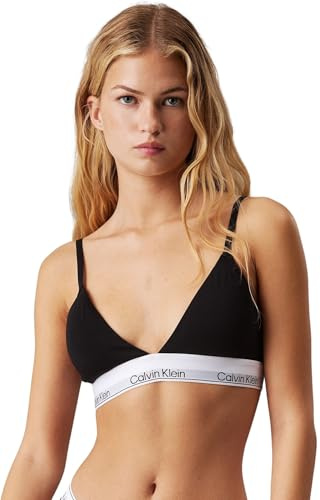 Calvin Klein Sujetador Bralette Mujer Triangle Relleno extraíble, Negro (Black), S