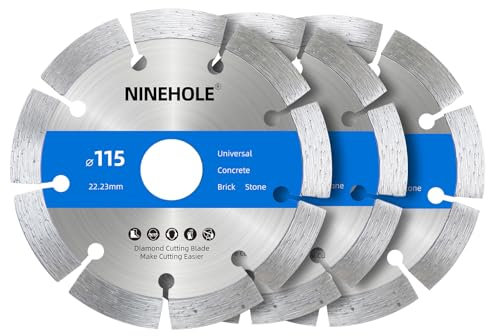 3pcs Disco de Corte de Diamante 115 x 22,2 mm, Disco Tronzador de Diamante para Cortar Piedra, Hormigón, Ladrillo y Otros Materiales Duros