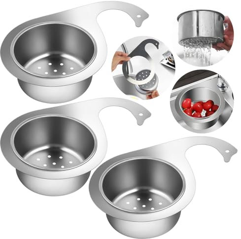 Cesta coladora de acero inoxidable multifuncional en forma de cisne, 3 drenajes, cesta angular para fregadero