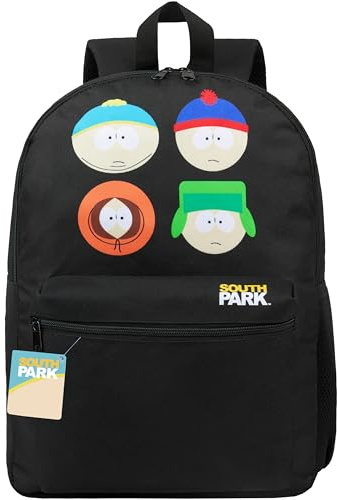 South Park Ryggsäck pojke tonåring och herr med fack ryggsäckar resor kontor universitet resor skola Stan Kenny Eric