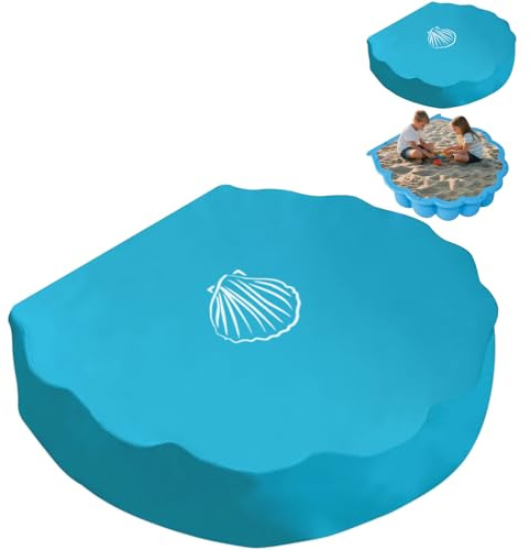 TOPJOWGA Conchiglia Sabbiera Copertura Protettiva, 100X15cm Telo di Copertura per Sabbiera Impermeabile per Giardino (blu)