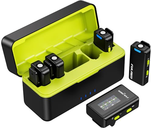 FULAIM X6 Pro Microfono Lavalier Wireless per iPhone – 4 Canali Clip-On Mini Microfoni con AI Noise Cancellation, Case di Ricarica, 48kHz/24Bit per Android, Smartphone, Fotocamera, Registrazione Video