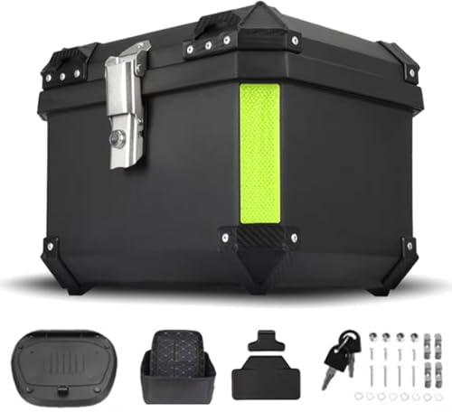 YEOOIYCW Top Case Moto,Alliage d'aluminium Coffre Moto,Top Case Universel,Solide et Imperméable,Valise à Casque avec Serrure de Sécurité,Valise de Voyage pour Le Rangement de Casque (45L)