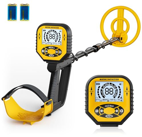 Detector de Metales para Adultos y niños, Profesional Ligero, Bobina IP68 de 20 cm, 3 Modos, LCD retroiluminado, 25 cm de Profundidad para Playa y jardín