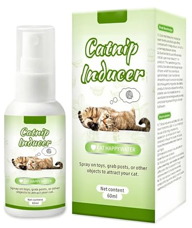 Kattmynta vätskesprej, kattspray med naturlig doft, kattmyntspray, tillbehör för inomhusbruk, stimulering för kattunderhållning, för leksaker, hjälper till med avkoppling, 60 ml
