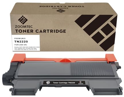 ZOOMTEC TN2220 Tonerkassette kompatibel mit Brother DCP-7057 DCP-7060D DCP-7065DN DCP-7070DW HL-2220 HL-2240 HL-2240D HL-2242D HL-2250DN HL-2270DW HL-2280DW (Farbe: Schwarz 1 Pack)