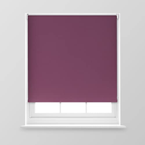 Trimmable Blackout Roller Blind - 6FT - AUBERGINE - 180cm(W) x 170cm(L) | Polyester Thermal Blackout Roller Blind with Trim-To-Size Fit, Blocks Light, Retains Warmth, Ideal for Bedrooms & Lounges