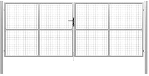 Susany Cancello da Giardino in Acciaio zincato 415x150 cm Argento-Home