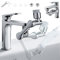 Schwenkbarer Waschbecken Wasserhahn Verlängerung mit 3-Achsen Drehung, Faltbarer Spritzfilter Wasserhahn Strahlregler für Küchen/Badezimmer Waschbecken Adapter, Sprühaufsatz für Gurgeln und Spülen