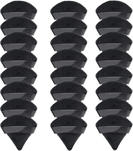 24 Pieces Triangle Powder Puff, Washable Cotton Face Makeup Puff for Loose Powder Body Cosmetic Foundation Sponge Makeup Tool (24Black)