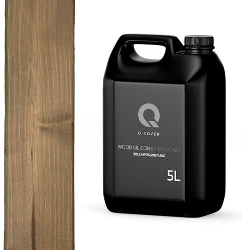 Q-COVER holzimprägnierung Braun-grau 7013 5 L 2 in 1 holzschutz farbimprägnierung imprägniermittel holzschutzmittel imprägnierung abperleffekt alle holzarten holzgrundierung