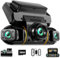 LAMTTO Dash Cam Auto 360 Gradi Dashcam Controllo APP WiFi 5G 4 Canali Telecamera per Auto Monitoraggio del Parcheggio IR Visione Notturna Kit di Cablaggio Scheda 128GB Gratuita