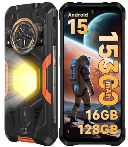 CUBOT Kingkong Power 5 Android 15 Outdoor Handy 15300mAh/33W, MTK G100/16GB+128GB Outdoor Smartphone Ohne Vertrag, 6.88 Baustellenhandy, 136dB Lautsprecher/1200LM Campinglicht/64MP/IP68/Dual 4G/NFC