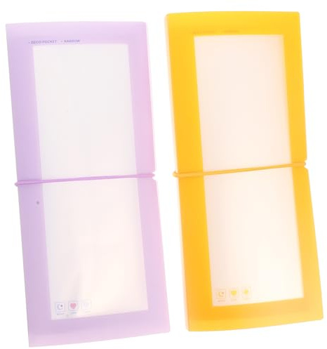 Homoyoyo Sticker Storage Album 2pcs Pack Large Capacity Stationery Organizer for Students with Decals Collecting Book in Pastel Yellow and Purple