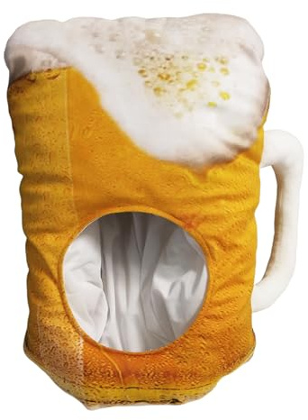 Beer Mug Fancy Dress Hat – 12 x 8 in Fun Party Accessory, Adult Humorous Costume, Funny Helmet | Party Costume, Carnival, Birthday Event, Pub Bar Theme Funny Gift