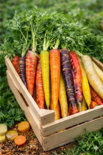 Semi di Carota Arcobaleno Multicolore – Mix 7 Varietà Organiche Premium – 600 Semi Non OGM per Orto e Giardino – Raccolto Colorato e Ricco di Nutrienti