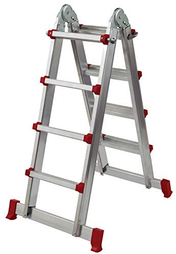 Homelux 825039 Escalera Multiuso Aluminio, 3+4 Peldaños, 8.5 kg