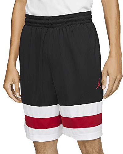 NIKE M J Jumpman Bball Short de Sport Noir/Blanc/Rouge/Rouge Gym, Taille L