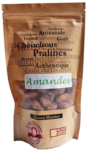 Pralines à l’Ancienne - Pralines aux Amandes 300g - Véritables Chouchous Amandes Caramélisées - Friandise Artisanale - Sachet Encas Apéritif - Fabriquées en France