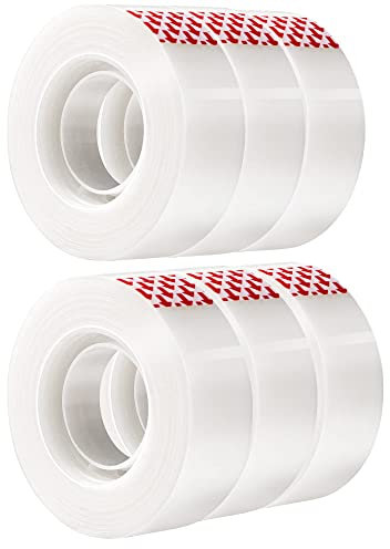 Amazon Basics Klebeband matt, für Reparaturarbeiten, Nachfüll-Packung, 6 stück, 1er-Pack, 5.3 x 1.9 cm, Transluzent