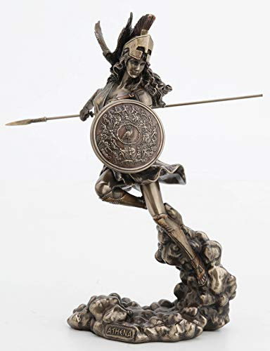 Veronese Design Statue de Table déesse Grecque de la Sagesse et de la Guerre avec Finition Bronze métallique
