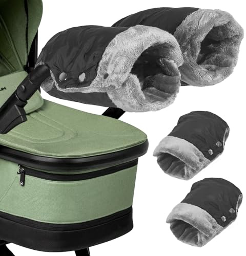 Unnosin Pushchair/Stroller/Pram Hand Muff, Waterproof Hand Gloves Warmer Mittens with Extra Thick Fleece for Parents and Caregivers
