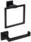 KES Black Toilet Roll Holder and Towel Ring Set Bathroom Accessory Set 2 Pieces SUS304 Stainless Steel Wall Mounted, LA225BKDG-22