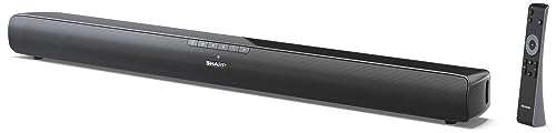 Sharp HT-SB100K 2.0 Soundbar with Bluetooth 5.1 for Wireless Streaming, Sound Bar for TV with HDMI ARC/CEC, 3.5mm Aux-In, USB Playback/MP3, Equaliser with 3 Pre-Sets & Remote Control - Glossy Black