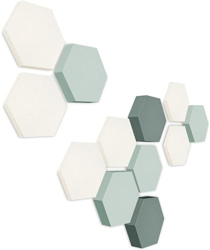 platino24 Akustikpaneele 12 Elemente Edition LOFT 3D I Ø 300mm Akustikplatten Schalldämmung Wand & Decke I Akustikschaum Schall-Absorber aus Basotect 30-70mm mit farbiger Akustikbeschichtung