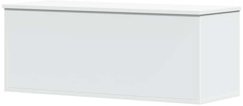 vidaXL Caja de almacenaje Madera de ingeniería Blanco 90x35x35 cm, Caja de Mantas, Cofre de Almacenamiento, baúl de Juguetes, Caja de Juguetes