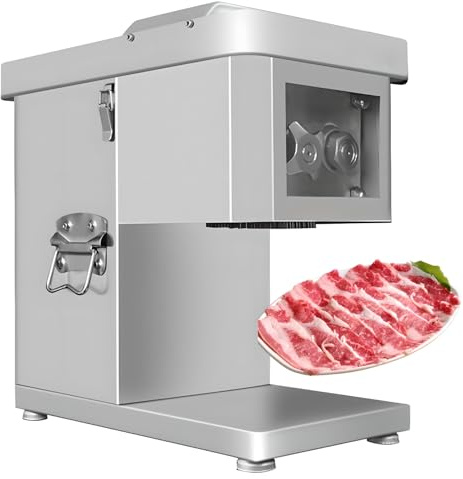 Kommersiell köttskärare, automatisk 1500W rostfritt stål elektrisk köttskärare 250Kg/h 2,5/3,5/5/7/10 mm Köttskärmaskin för restaurang benfritt kött Mjuka grönsaker 2.5mm