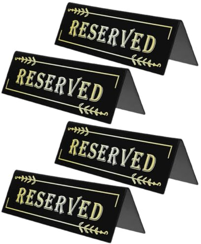 BESTonZON Cartelli Riservati in Acrilico per Tavoli 15X5Cm Set da 4 Pezzi per Ristoranti Matrimoni Eventi Cartelli Riservati Posti a Sedere per Banchetti e Feste