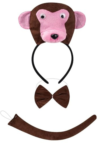 Oxtxuzdm Costume de cochon, chien, vache, mouton, lapin, oreille, queue, nœud papillon, accessoires de fantaisie pour Halloween, cosplay, animal