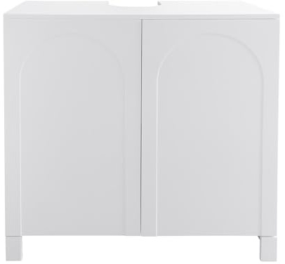 Box and beyond – Mueble bajo lavabo – 80 x 40 x 80 cm – Madera blanca – 2 puertas – cuarto de baño, lavabo, fregadero, lavabo – estilo moderno
