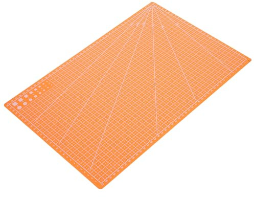 Beavorty Tapis de Découpe Auto-réparateur Double Face A3 Orange, Planche à Découper en Pp Robuste pour Couture, Patchwork et Scrapbooking, Surface Portable pour Travaux Manuels de