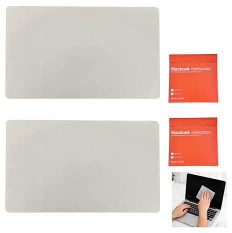 Lot de 2 Protection Clavier 16 Pouces et Chiffon de Nettoyage Écran en Microfibre, Couverture Anti-Poussière et Anti-Rayures pour Ordinateur Portable 15-16, Tapis de Protection Écran Ultra-Mince
