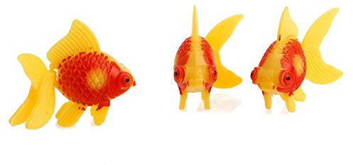 Xuniu 3 Stücke Aquarium Kunststoff Schwimmen Gold Fisch Ornament Künstliche Dekoration (5,7 cm x 4 cm)