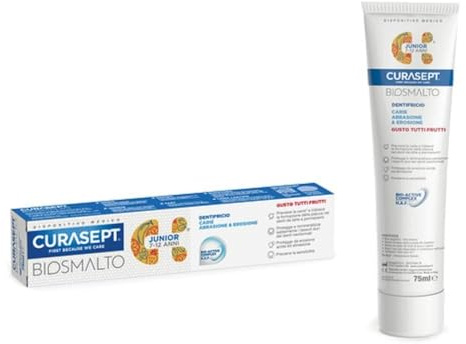 Curasept Bioemalj junior tandkräm 7-12 år 75 ml – smak alla frukter