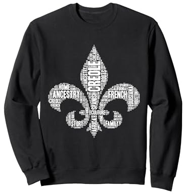 Creole Fleur de Lis GumboLife Sweatshirt, Adult Unisex, Black, Large