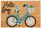 Relaxdays Fußmatte Kokos, Schriftzug & Fahrrad-Motiv, Türvorleger innen & außen, Kokosmatte 40x60 cm, Türmatte, Natur