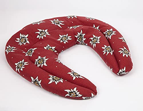 Cojín cervical con núcleo de uva con cámaras, cojín de semillas de uva – Cojín cervical – Cojín térmico para el cuello (flor de las nieves)