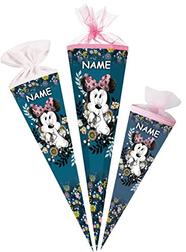 alles-meine.de GmbH Schultüte - - Minnie Mouse 35-85 cm Größe wählbar inkl. Name - Zuckertüte - Tüllabschluß/Filzabschluß - eckig/rund - Mädchen - klein & groß - Gesc..