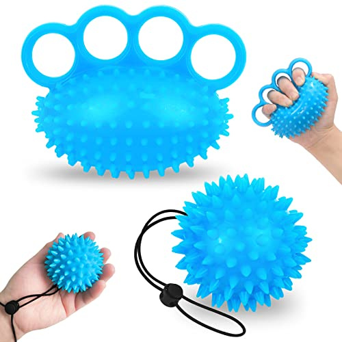 ADNEWX Juego de 2 pelotas de entrenamiento de manos para erizos, goma suave, para terapia de manos, artrosis, entrenamiento de dedos, alivia el estrés, alivia la ansiedad