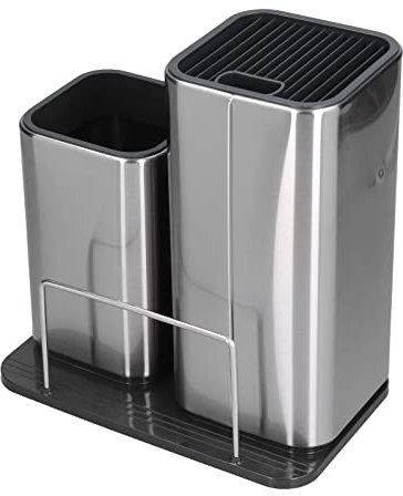 Bloque de Cuchillos 2 en 1 con Soporte para Tabla de Cortar Universal Portacuchillos Cuchillero para Cocina para Más de 14 Cuchillos Organizador de Cubiertos