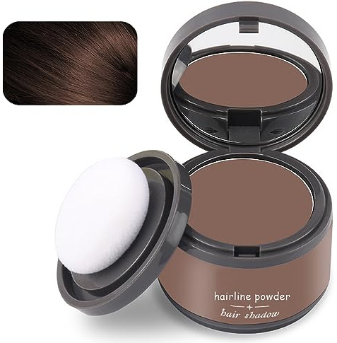 Light Brown Hairline Shadow Powder for Thinning Hair - Sweatproof Root Coverage and Contouring Filler for Men & Women