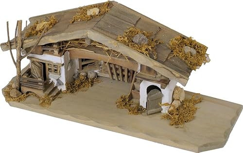 FADEDA Stalla Jenbach/altezza: 14 cm/dipinta a mano/personaggi fedeli ai dettagli, decorazione da tavolo di Natale accessori presepe