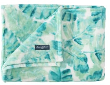 Tommy Bahama – prydnadsfilt, plysch fleece sängkläder, tropisk heminredning för säng eller soffa (helggrön, 127 cm x 178 cm)